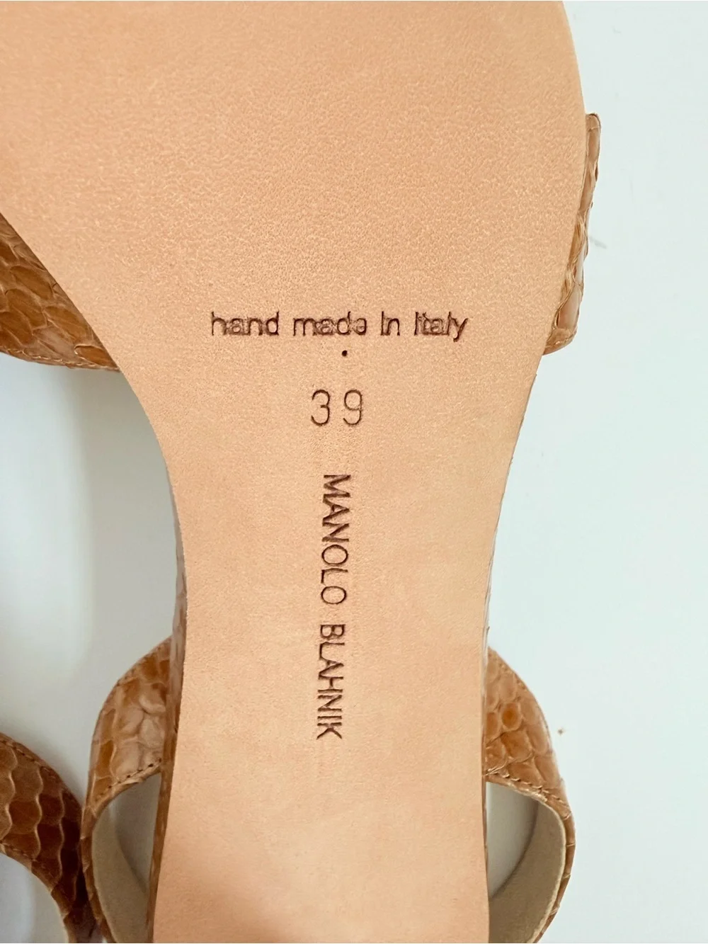 Rare Manolo Blahnik Archive Python Snakeskin Criss Cross Slingback Heels EU 39